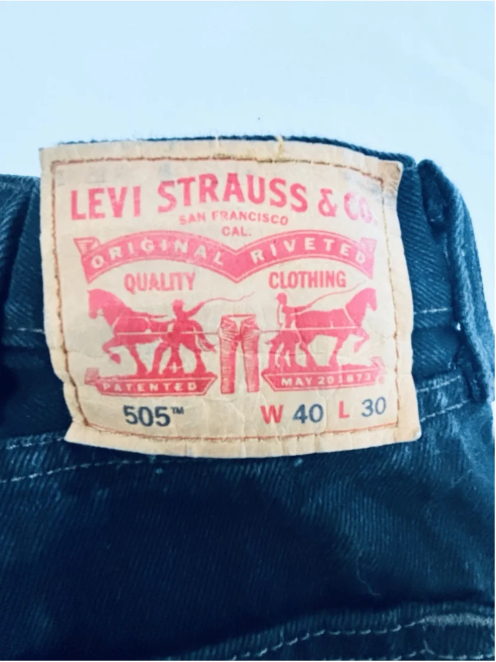 Levi’s 505 Jeans Men’s 40x30 Black Faded Regular Fit Straight Leg Denim